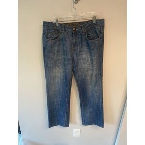 Affliction Denim Jeans Mens 36x30 Blue Distressed SP